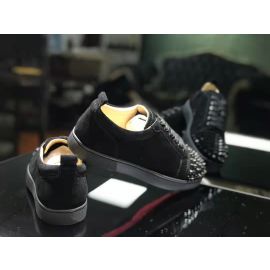 Christian Louboutin Louis Junior Spikes Sneakers Suede calf and spikes Black