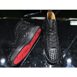 Christian Louboutin Louis Spikes Sneakers Calf leather and spikes Black