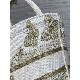 Hat Basket Bag White and Gold Gradient Butterflies